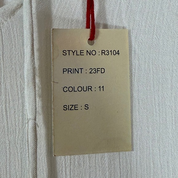 RAGA | Style R3104 White Crochet Tassel Mirror Embellished Tunic Top Size S - Picture 3 of 6